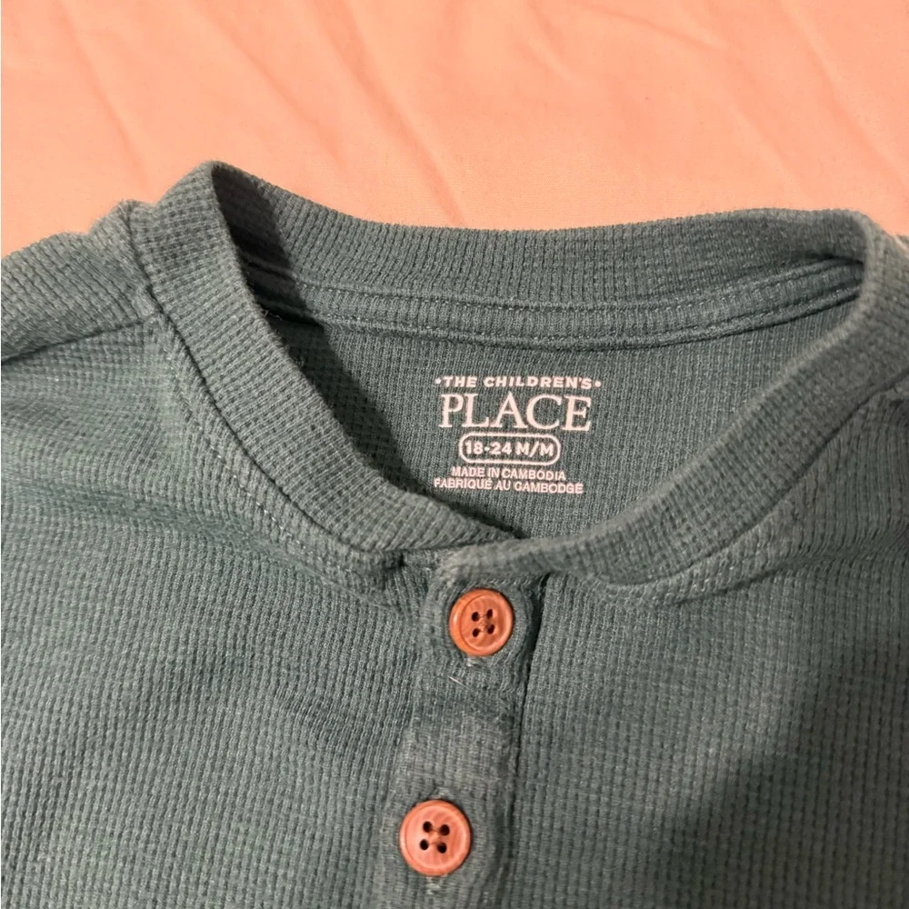 The Children's Place Teal Long-Sleeve Henley Top
